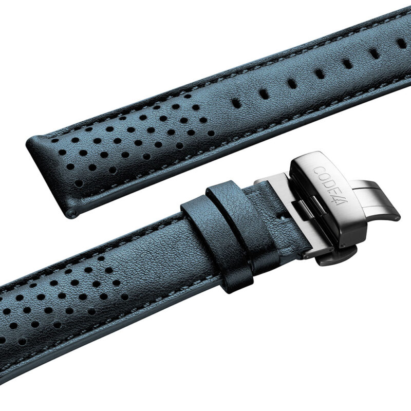 Strap 24 mm Calf leather Deployment buckle Steel CODE41 watches